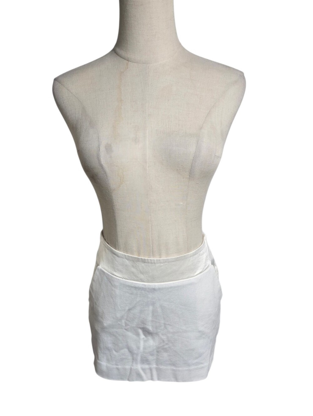 bebe White Y2K Ultra Mini Skirt